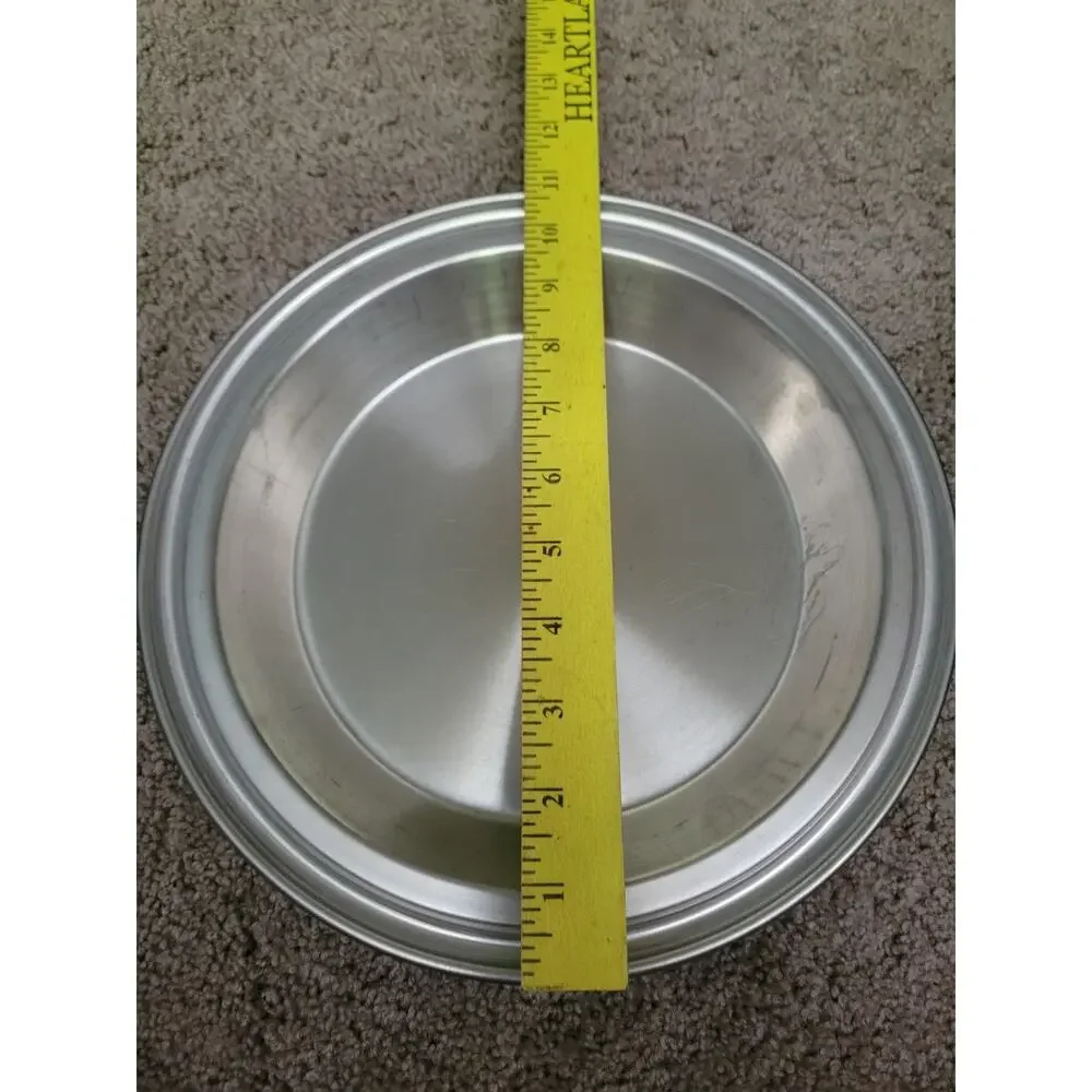 Vintage Stainless Steel Wide Rim Pie Plate Baking Pan 9
